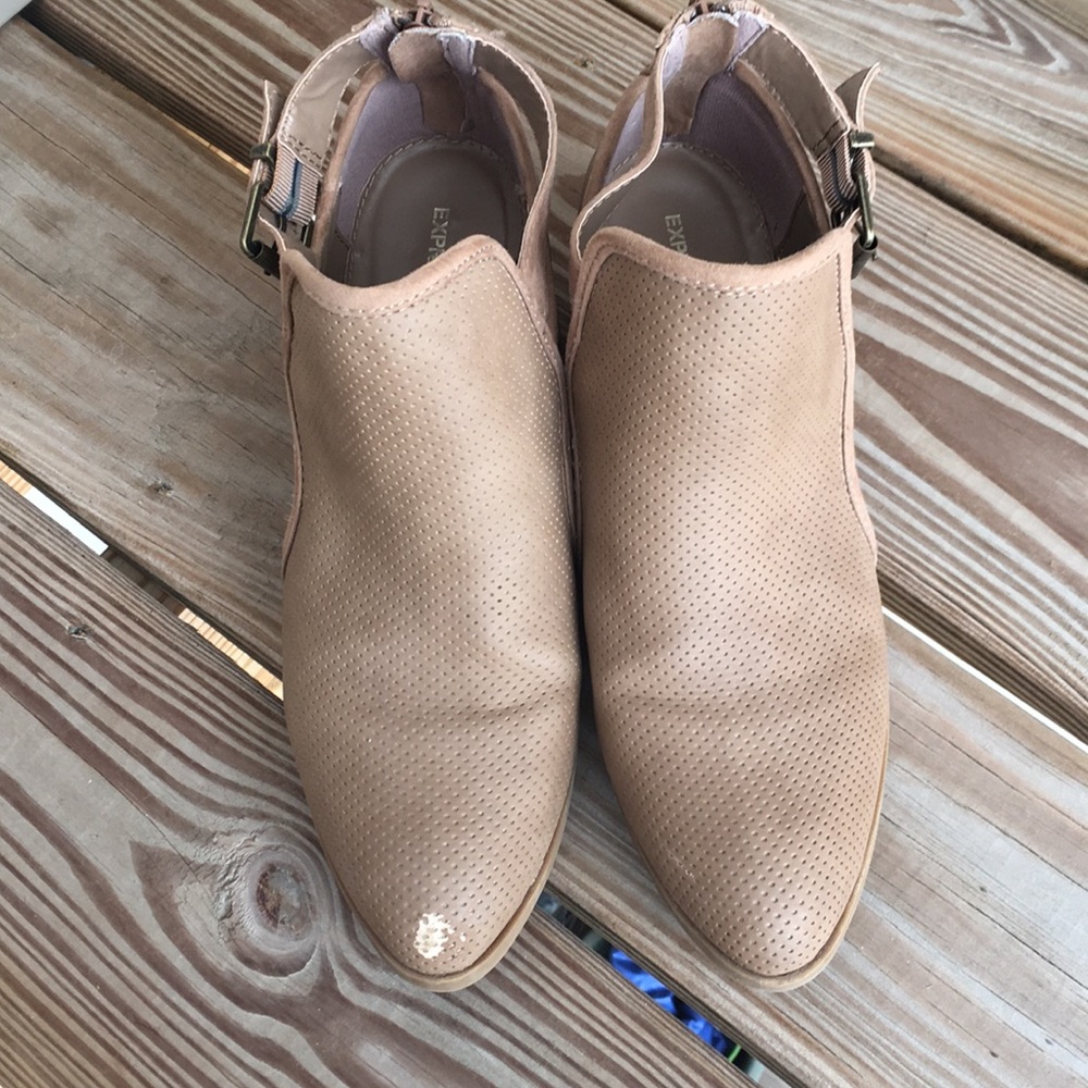 Express Tan Buckle Booties